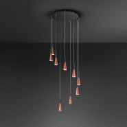 Lustre suspendu CONE Or-rose noir mat 9x7W 3000K Perenz - doré 8023559541536