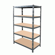 METRO PROFESSIONAL Étagère pour charges lourdes, métal/bois, 120 x 60 x 200 cm, charge maximale par niveau : 400 kg, gris - gris multi-matériau 40