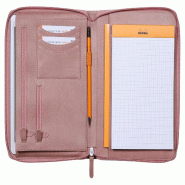 RHODIA 168108C - Conférencier Porte-Documents Bois de Rose - pour Bloc-Notes et Carnets A5 ou A5+ - Dimensions Fermé 19,5x25,5 cm - Pochette pour Ta
