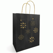Sac kraft Snow noir et or 35+14X41 cm - par 50