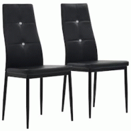 VidaXL Chaises à Manger Lot De 2 Noir Similicuir - noir 246187 VidaXL Chaises à Manger Lot De 2 Noir Similicuir - noir 246187