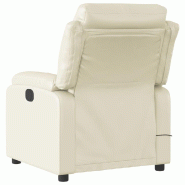 VidaXL Fauteuil de massage inclinable crème similicuir Modèle Arvoriax - 8721012186491