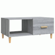 VidaXL Table basse sonoma gris 89,5x50x40 cm bois d'ingénierie Modèle Sirius Concept Plus - 817514