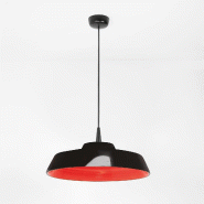 Zafferano Circus Black Suspension Led, Design Artisanal En Céramique, Couleur Rouge, Diamètre 35 Cm, Dimmable Triac, Pour Intérieur, 8W, 3000K - ro