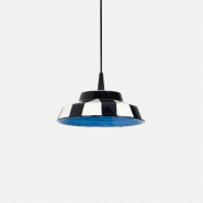 Zafferano Circus Lampe À Suspension Led Design Artisanal En Céramique Bleue Ø 24 Cm, Hauteur Réglable Jusqu'À 300 Cm, Éclairage Intérieur Cri 9
