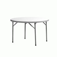 ZOWN Table ronde pliante 122 cm Planet120 Classic - blanc plastique SP-BT-48B ZOWN Table ronde pliante 122 cm Planet120 Classic - blanc plastique SP-BT-48B
