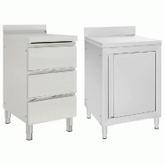 Armoires de cuisine commerciale 2 pcs Acier inoxydable, Modèle Contour - 3081937