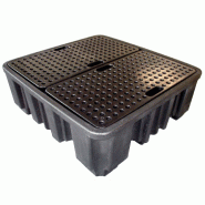 Bac de rétention - PE recyclé - 4 fûts de 220 l - 480 l de volume - Charge 1250 kg