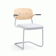 Chaise "HENS" - Assise fixe + Dossier bas, Luge, Avec