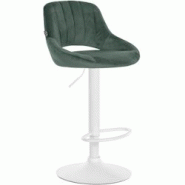 CLP Tabouret de bar Milet velours Vert/Blanc - vert textile 322446 CLP Tabouret de bar Milet velours Vert/Blanc - vert textile 322446