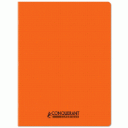 CONQUERANT Lot de 10 Cahier Classique PP piqué 24x32, 96p./48 feuilles 90g/m², quadrillé 5x5, coloris orange - 3020120259109