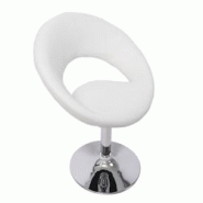 Décoshop26 - Chaise de salle à manger design moderne hauteur fixe assise en PVC blanc anneau décoratif 04_0006292 - blanc 3000261690078 Décoshop26 - Chaise de salle à manger design moderne hauteur fixe assise en PVC blanc anneau décoratif 04_0006292 - blanc 3000261690078