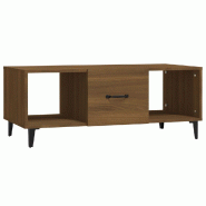 Décoshop26 - Table basse avec tiroir et compartiment design moderne et contemporaine 102 x 50 x 40 cm bois d'ingénierie marron DEC038632 - marron Bo