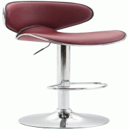 Décoshop26 - Tabouret de bar chaise de bar hauteur réglable avec repose pieds en synthétique bordeaux et métal 10_0000214 - 3000868169601