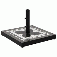 Helloshop26 - Base de parasol carrée robuste ajustable 40 x 40 x 28 cm en fer noir 02_0047372 - noir 3000234737168