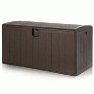 Helloshop26 - Coffre de rangement extérieur 127,5 x 64 x 64 cm avec stockage 400 L et design verrouillable en PEHD marron 20_0020718 - 3000233644498