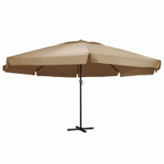Helloshop26 - Parasol d'extérieur avec mât en aluminium 600 cm taupe 02_0008240 - aluminium 3000440647763