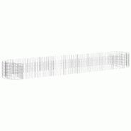Lit surélevé à gabion fer galvanisé 500 x 100 x 50 cm Argent 02_0039923 - 3000218682927