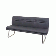 Mendler Banquette HWC-H70, banquette de salle à manger banquette rembourrée, dossier tissu/textile inox brossé ~ gris 180cm - gris textile 73915+73960