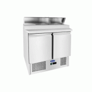 Meuble à pizza compact 2 portes avec plan de travail en inox 300l (... - PESL3832GR
