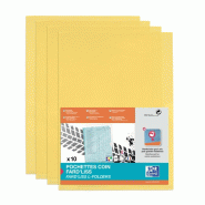 OXFORD Sachet de 10 Pochettes-Coin Fard'Liss A4 PVC Lisse Epaisseur 20/100ème Jaune - 3148240000279