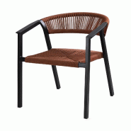 Proloisirs Fauteuil Gabriel Alu Noir/Wicker Rouge - rouge multi-matériau AG1052