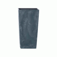 Prosperplast - Pot URBI SQUARE BETON EFFECT 4 L, avec réservoir - 14x14x26,5 cm, coloris Anthracite - gris plastique polypropylène ZA4218