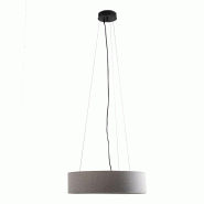 ROSSINI ILLUMINAZIONE Suspension Vivien Black, Abat-Jour Cylindrique Gris, E27, Ip20, 48Cm - Groupe Rossini - Design Minimal Et Élégant - gris VIV00