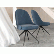 Lot de 2 chaises de réunion Moody avec assise fixe ou pivotante Lot de 2 chaises de réunion Moody avec assise fixe ou pivotante
