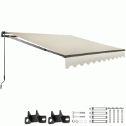 Tectake Store banne ORNELLA à bras articulé et support mural - 250 x 200 cm, beige - 406128 - beige polyester 406128 Tectake Store banne ORNELLA à bras articulé et support mural - 250 x 200 cm, beige - 406128 - beige polyester 406128