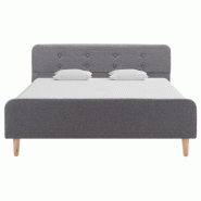 VidaXL Cadre de lit Gris clair Tissu 120 x 200 cm Modèle Lermonis - 284902