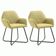 VidaXL Chaises à manger lot de 2 vert tissu Modèle Xorella - 249812