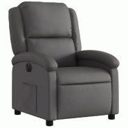 VidaXL Fauteuil inclinable électrique gris cuir véritable Modèle Iermelia - 3204257