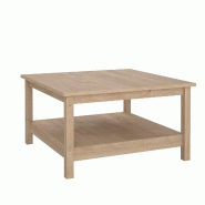 WellHome - Table basse avec 2 compartiments en coloris Chêne 81 x 81 x 45 cm - Guadalquivir - marron multi-matériau WH17737