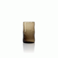 Bazar Bizar Tumbler en verre 7x7x10 cm gris anthracite - Lot de 12 - gris verre INAG006Char-M-MTR12