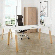 Bureau d'angle manager L 200 x P 200 piètement bois/métal, plateau blanc - Arch Bureau d'angle manager L 200 x P 200 piètement bois/métal, plateau blanc - Arch