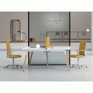 Bureau bench 2 personnes Altare piètement bois massif Bureau bench 2 personnes Altare piètement bois massif