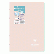 Clairefontaine Lot de 5 Cahier Kover Book Blush A4, 96p./48 feuilles 90 g/m² piquées, couv. Coloris rose poudré, ligné - 3037929717785
