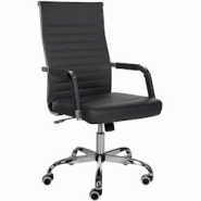 CLP Chaise de bureau Amadora avec hauteur réglable et Pied en métal Noir /Similicuir - noir polyester 310489 CLP Chaise de bureau Amadora avec hauteur réglable et Pied en métal Noir /Similicuir - noir polyester 310489