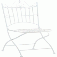 CLP Chaise de jardin Sadao Métal HBT: 94x39x53 cm Blanc - blanc métal 315746