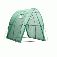 COSTWAY Serre en aluminium, serre avec couverture PE toutes saisons, porte et fenêtre coulissantes (181 x 181 x 200 cm, verte) - vert métal SF6346SZ