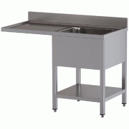 Diamond - Plonge 1 cuve et 1 égouttoir gauche, avec sous tablette et espace lave-vaisselle - réf. L1211/VD-SS4 - inox AKS-L1211/VD-SS4