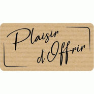 Etiquette cadeau adhésive Plaisir d'Offrir kraft/noir 23x45mm - par 500
