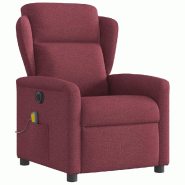 Fauteuil de massage inclinable électrique Rouge bordeaux Tissu Modèle Fermelora - 8721102961090