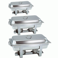 GVK ECO 3 pièces Chafing Dish 6331 avec récipient GN 1/1 65 mm - Acier inoxydable 18/10 ChafVar-6-3er