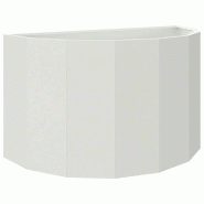 Helloshop26 - Jardinière demi-ronde moderne extérieure 90 x 45 x 50 cm design chic en acier blanc 02_0052951 - blanc métal 3000237668308