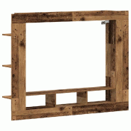 Helloshop26 - Meuble TV mural moderne gain de place design épuré 152 x 22 x 113 cm en bois ancien 02_0051787 - Bois massif 3000237092493