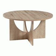 Helloshop26 - Table basse console d'appoint 80 x 42 cm effet chêne 03_0010844 - 3000225439682