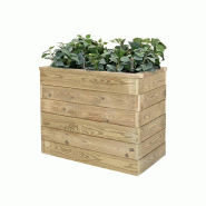 HORTALIA Jardinière en bois avec réserve d’eau Nidum Basic 75 x 40 x 60 cm – Intérieur et extérieur - marron Bois massif N746