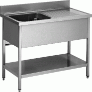 ITALCONCEPT L2G Plonge Inox 304 Demontable, 1 Bac  850mm x 1200mm x 600 mm - 3616350023735